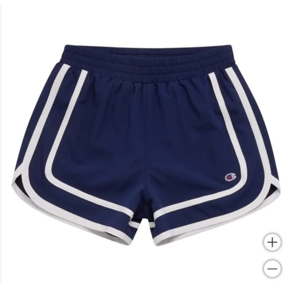 Champion Dolphin Shorts Kids Girls 2‎ Pack Navy Pink Size 10/12 Retro Athletic